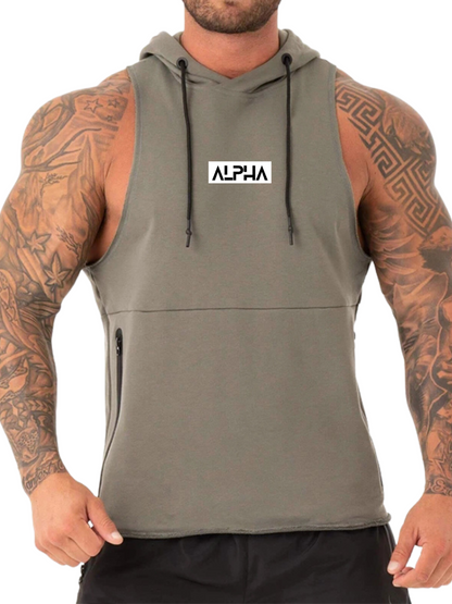 Drop Arm Sleeveless Hoodie